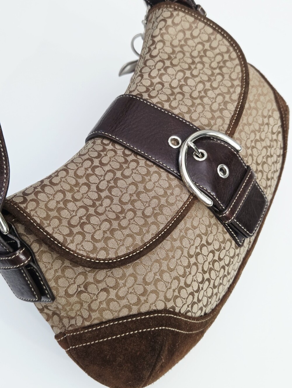 VINTAGE Y2K COACH MINI SIGNATURE SOHO BUCKLE FLAP SHOULDER BAG 6808 - Picture 2 of 12